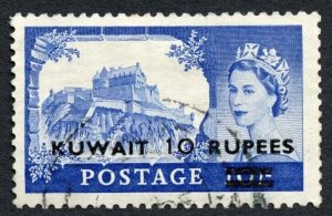 Kuwait SG109a 10r on 10/- Overprint Type II Fine Used Cat 150 pounds