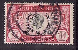 South Africa-Sc#69a- id7-used KGV-1p KGV Silver Jubilee-1935-