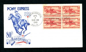 Sc. 894 Pony Express FDC - JW Clifford