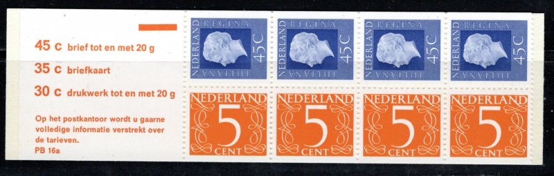 Netherlands Scott # 463a, mint nh, cpl. stamp booklet, se-tenant