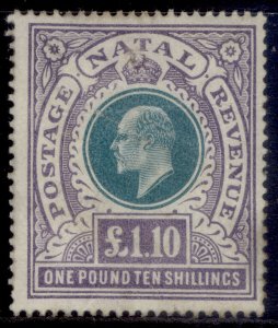 SOUTH AFRICA - Natal EDVII SG143, £1.10s green & violet, M MINT. Cat £650.