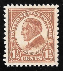 553 1 1/2 cents JUMBO Harding, Yellow Brown Stamp mint OG NH EGRADED XF 93 XXF