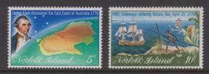 Norfolk Island 1970 Captain Cook Set  Sc#141-142 MH