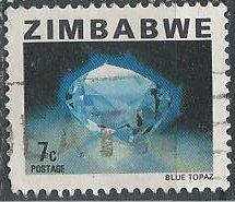 Zimbabwe 418 (used) 7c blue topaz