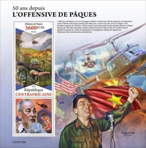 Central Africa - 2022 Vietnam Easter Offensive - Stamp Souvenir Sheet CA220139b