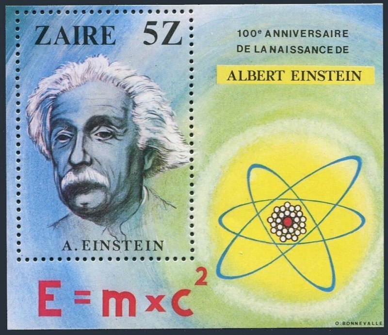 Zaire 959,MNH.Michel 646 Bl.33. Albert Einstein,theoretical physicist,1980.