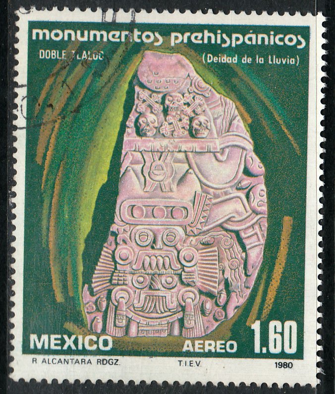 MEXICO C625 Pre-Hispanic Monuments - Tlaloc. Used. VF. (1203)