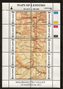 Lesotho 1996 - Maps - Set of 3 Sheets of 10 Stamps - Scott #1055-7 - MNH