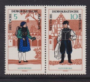 German Democratic Republic  DDR  #859-860a MNH 1966 costumes pair 5pf + 10pf