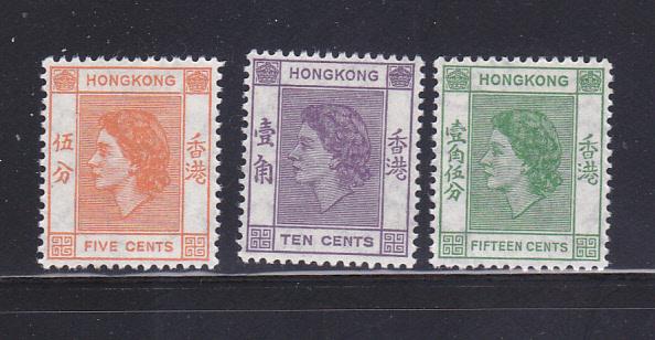 Hong Kong 185-187 MH Queen Elizabeth II