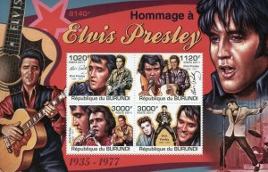 Burundi Elvis Presley Stamps 2011 MNH Music Celebrities Famous People 4v M/S