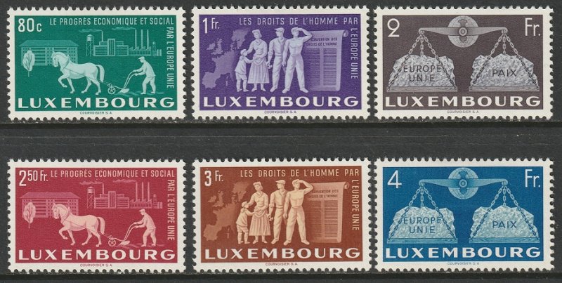 Luxembourg 1951 Sc 272-77 complete set MLH