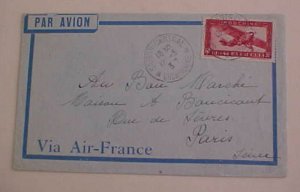 INDOCHINA  AIR LETTER 1937 SAIGON TO PARIS