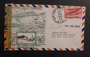 1943 USA AIrmail Cover US Army PO Crosby Cachet San Francisco CA to NYC NY US