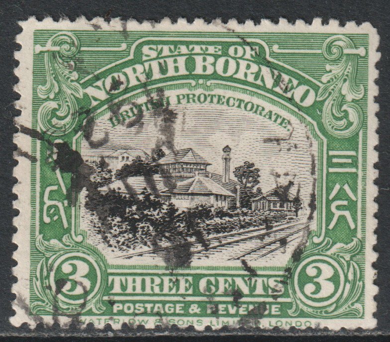 North Borneo Scott 139 - SG163, 1909 Railway Station 3c used