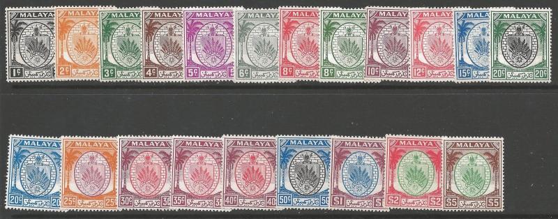 MALAYA NEGRI SEMBILAN SG42/62 1949-55 DEFINITIVE SET MTD MINT