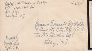 United States A.P.O.'s Soldier's Free Mail c1943 [A.P.O. 3792] Assigned to A....