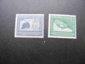GERMANY 1938 MNH SC C59-60 ZEPPELIN SET 55 EUROS   (112)