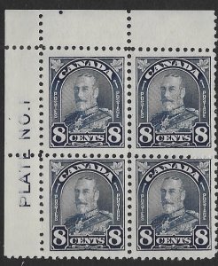 Canada 171    1930   8 cents  fine mint nh plate block