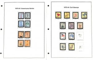 United States Stamp Collection on 34 Mystic Heritage Pages, Mint NH, 1967-1975