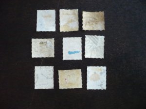 Stamps - Great Britain - Scott# 98-105,107 - Used Part Set of 9 Stamps