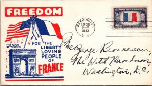 FDC 1943 SC #915 Poppenger Cachet - Washington DC - Single - F76444