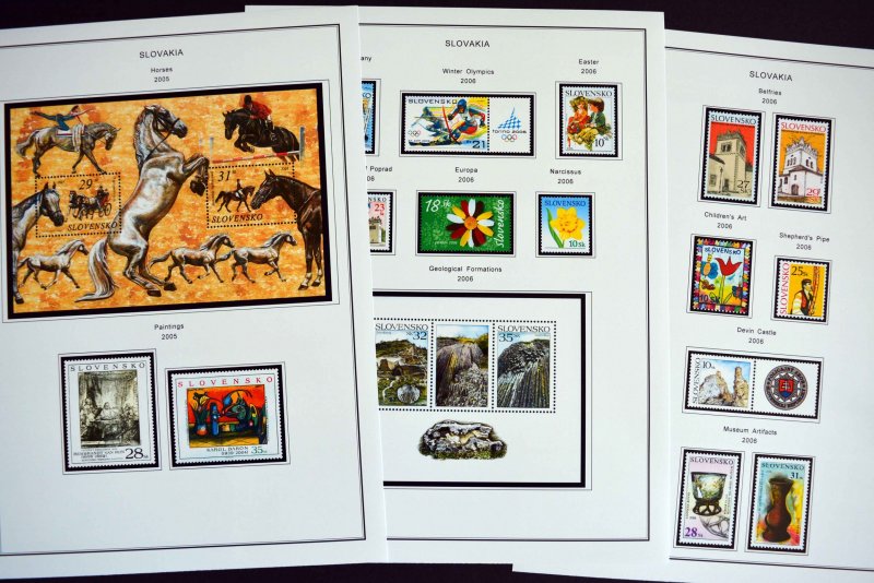 COLOR PRINTED SLOVAKIA 1939-2010 + 2011-2020 STAMP ALBUM PAGES (136 ill. pages)