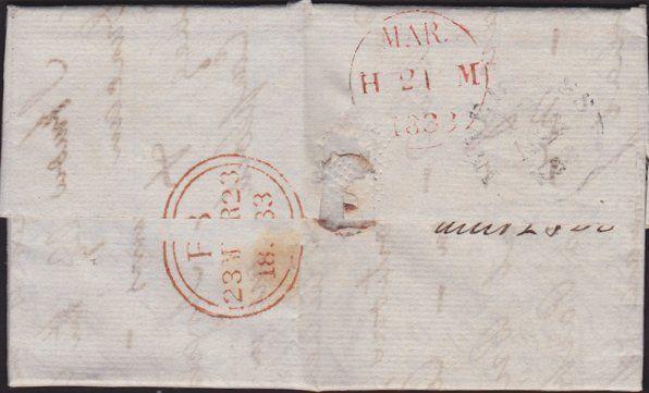 GB SCOTLAND 1833 folded entire INVERNESS via Edinburgh to London............7254