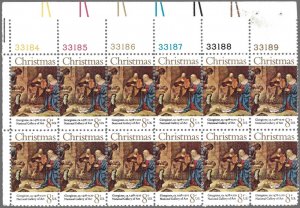 US 1445, MNH Plate Block of 12. Christmas.   Free Shipping!!