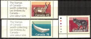 Canada 1990 Animals Wolf Beluga Pronghorn Mi. 1163/5 MNH