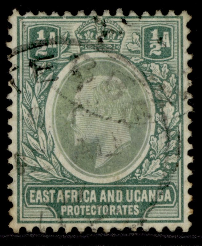 EAST AFRICA and UGANDA EDVII SG17a, ½a grey-green, FINE USED. CHALKY