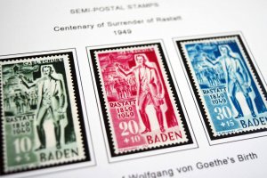 COLOR PRINTED OCCUPIED GERMANY 1945-1949 STAMP ALBUM PAGES (50 illustr. pages)