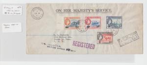 BRITISH VIRGIN IS 1963 SURCHARGE ISSUES ON REG COVER TO US, 40c RATE (SEE BELOW)