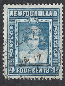 Newfoundland #247 4¢ Queen Elizabeth II when Princess (1938).