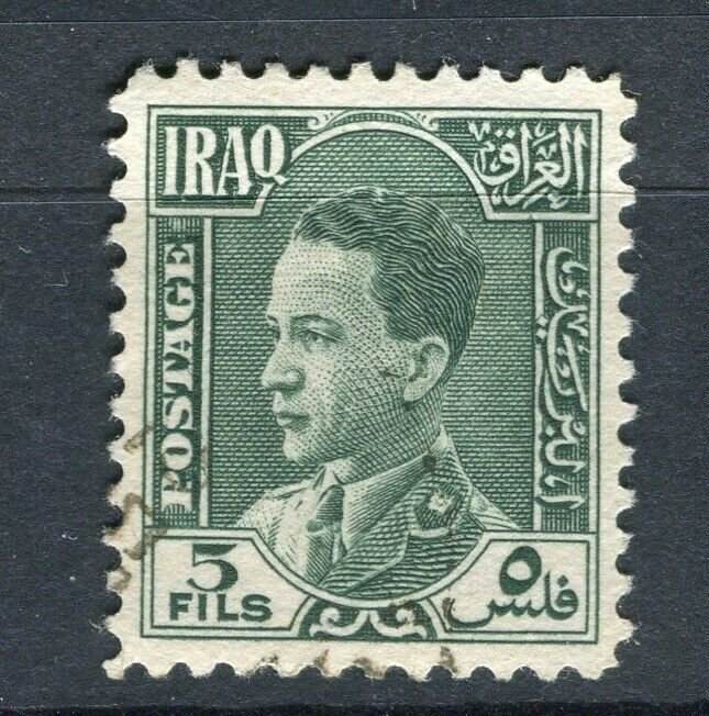 IRAQ; 1934 early King Ghazi issue fine used 5fl. value