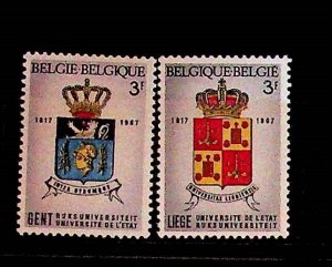 BELGIUM Sc 694-5 NH ISSUE OF 1967 - ARMS - (AA23)