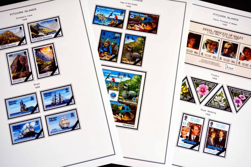 COLOR PRINTED PITCAIRN ISLANDS 1940-2010 STAMP ALBUM PAGES (118 illustr. pages)