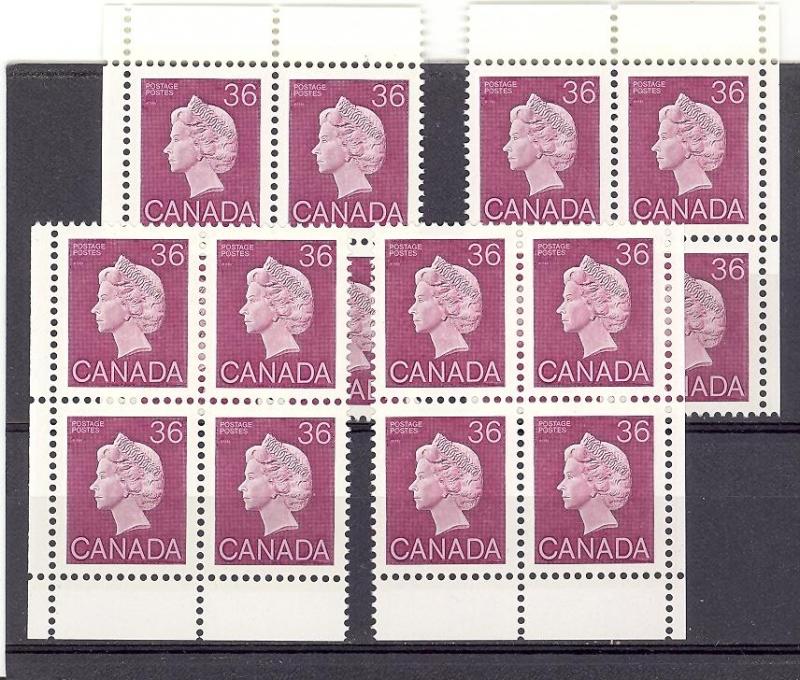 Canada #926a M/S Plate Blocks Mint VF NH  