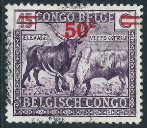 Belgian Congo, Sc #137, 50c on 45c, Used