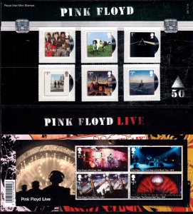 Great Britain 2016 Pink Floyd Complete Mint MNH Set & Miniature Sheet in Pack