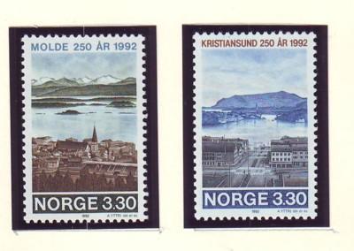 Norway Sc 1026-7 1992 Town Anniversaries stamp set mint NH