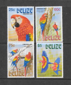BIRDS - BELIZE #1169-72 MACAWS MNH