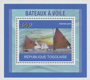 Togo Fishing Boats Catboat 2010 Miniature Souvenir Sheet Mint NH