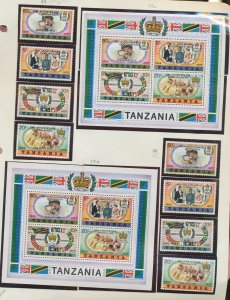 TANZANIA  - Scott 99-102a p12 & p14x13.5 - MNH  S/S - silver Jubilee o/p sets