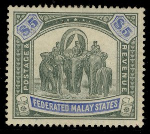 MALAYSIA - Federated Malay EDVII SG50, $5 green & blue, M MINT. Cat £325.