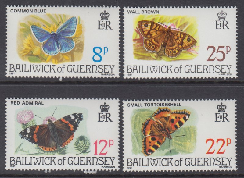 Guernsey 218-221 Butterflies MNH VF
