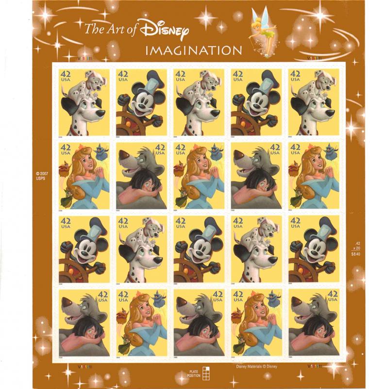 US 4342-45 - 42¢ The Art of Disney: Imagination Unused