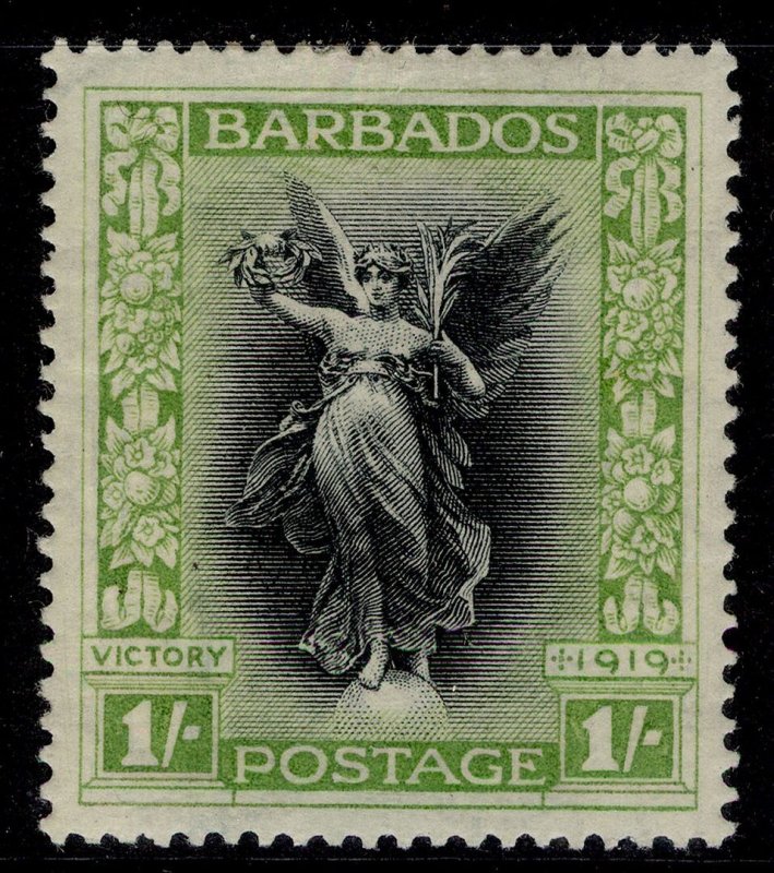 BARBADOS GV SG209, 1s black & bright green, M MINT. Cat £24.