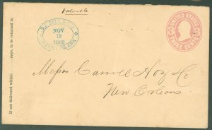 US  S.S. Belle & Company/Nov 16 1866/Hamburg Ark.  Business hand stamp on envelope to Cotton Factor in New Orleans.  Envelope is