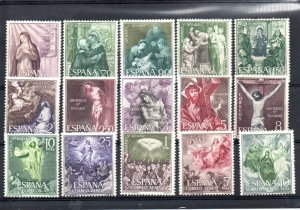 Spain 1962 Full Set Mysteries of Rosary Sc#1140-1150,C171-4  MNH Luxe